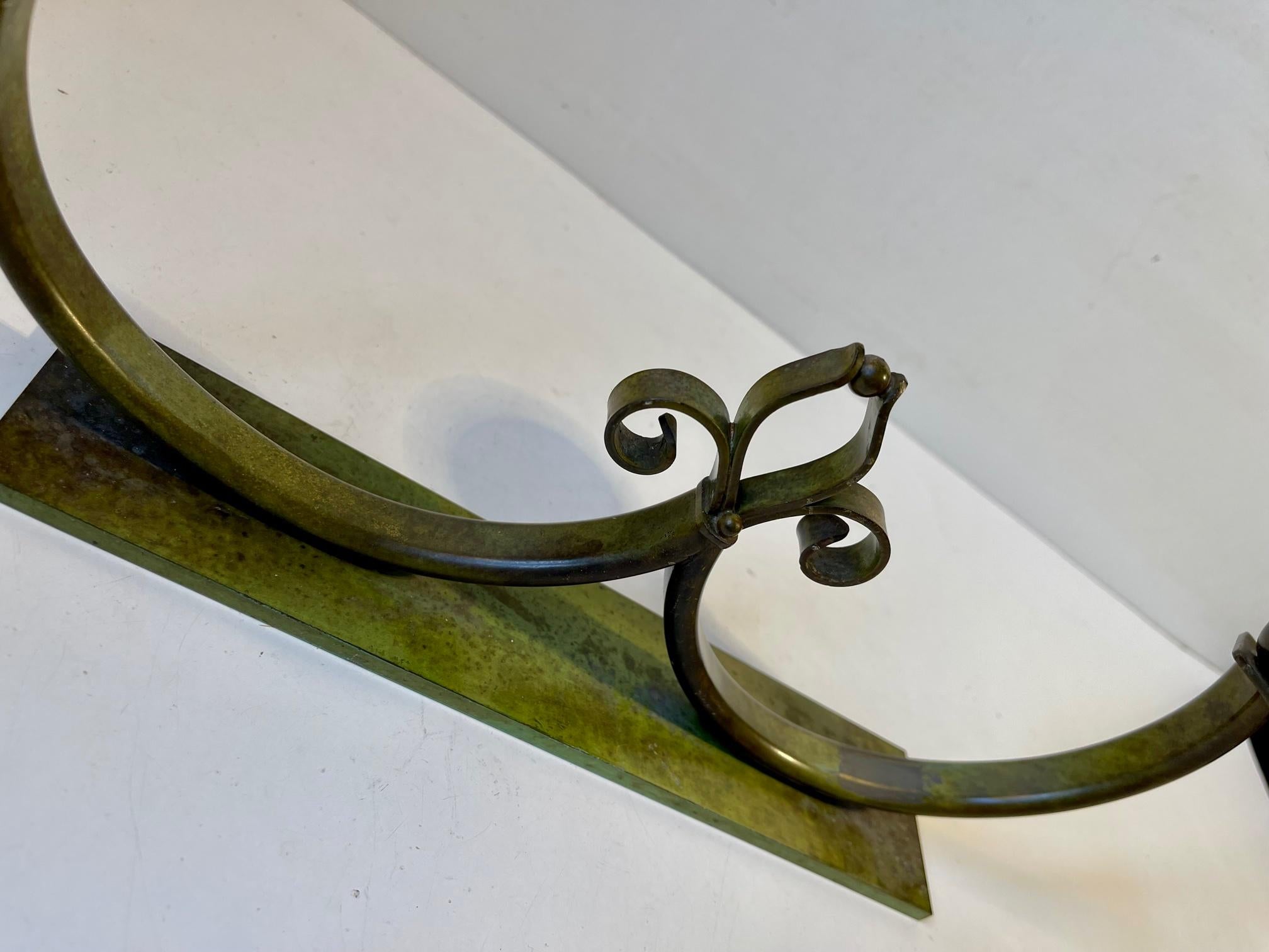 Danese Candelabro in bronzo Art Déco di Lyfa, anni '30 in vendita