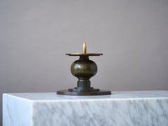 Bougeoir Art déco en bronze de la marque GAB Guldsmedsaktiebolaget, Suède, années 1930.