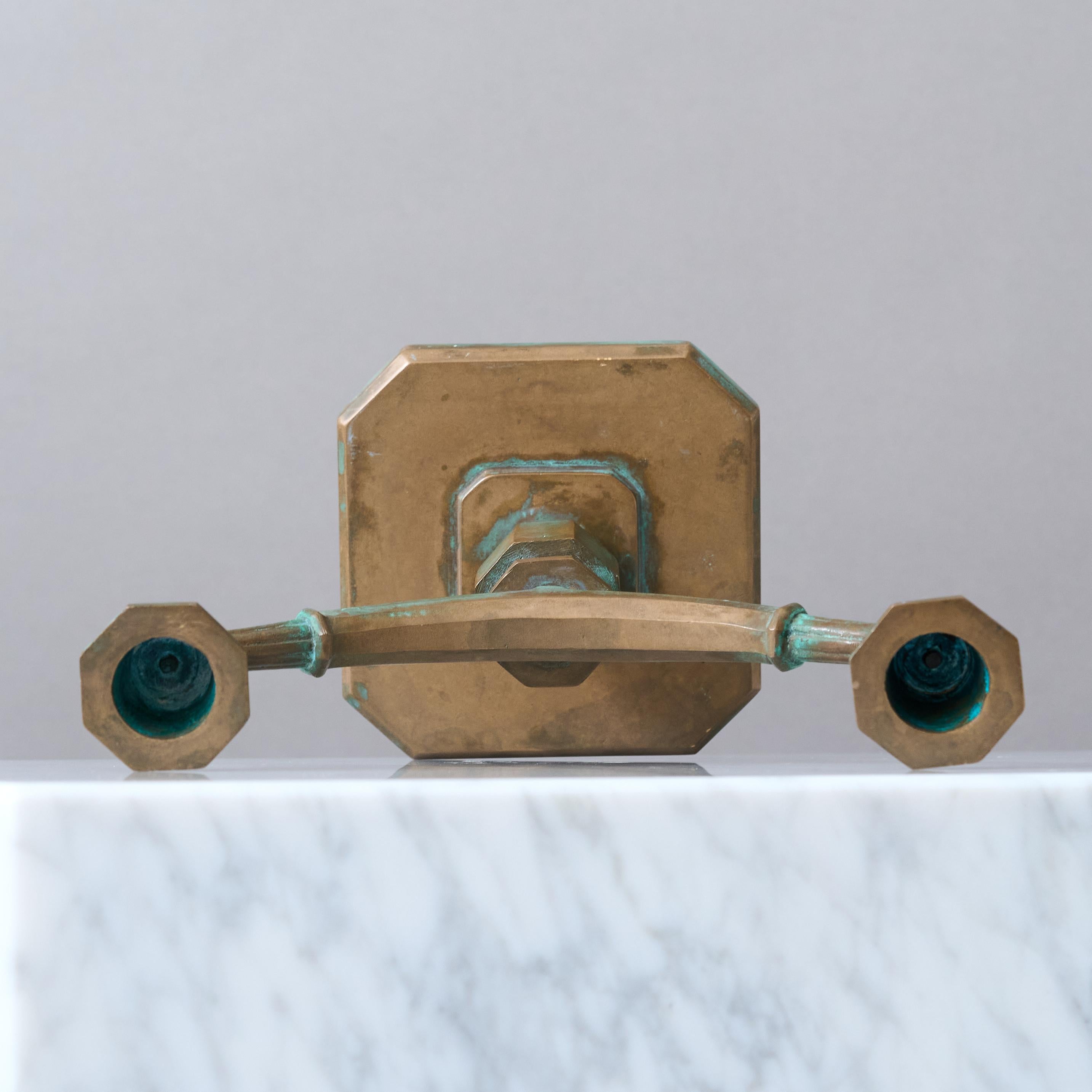 Art Deco Bronze Candlestick by Sune Backstrom, Sweden, 1920s. in vendita 2