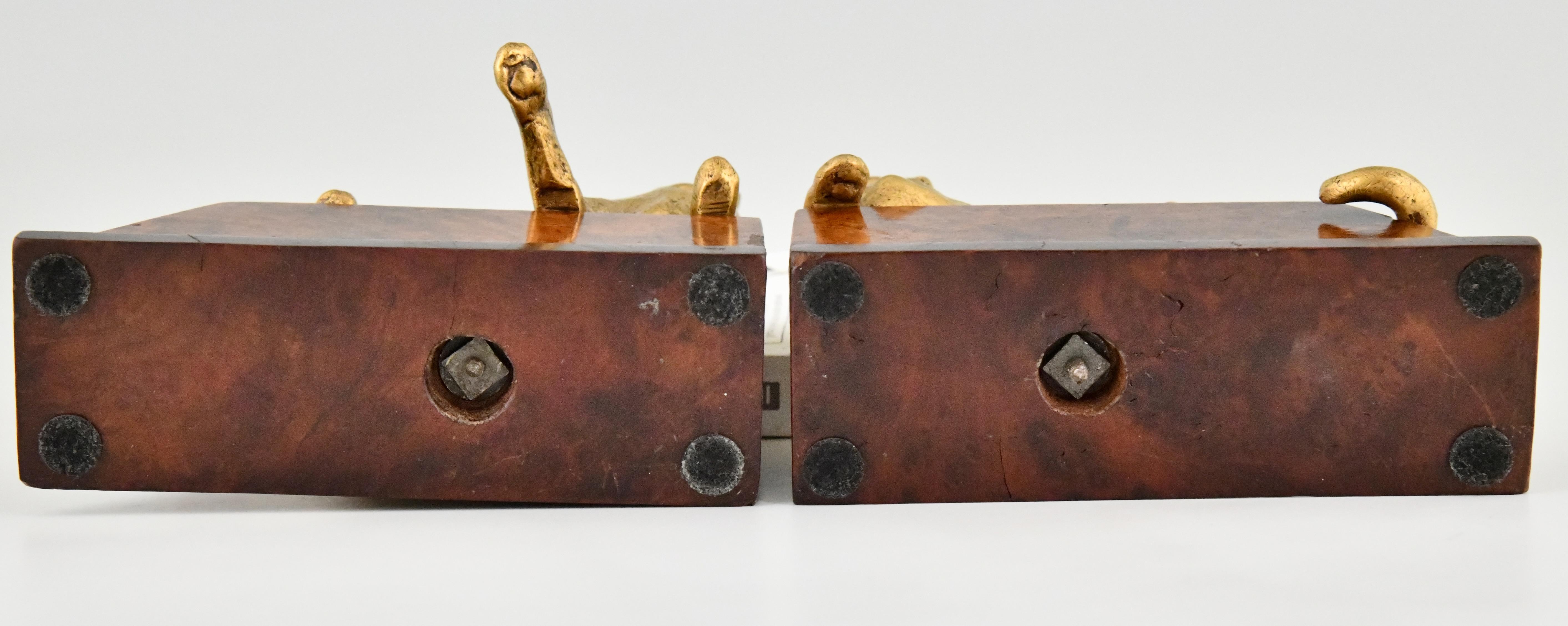 Art Deco Bronze Cat Bookends by Louis Riche 6