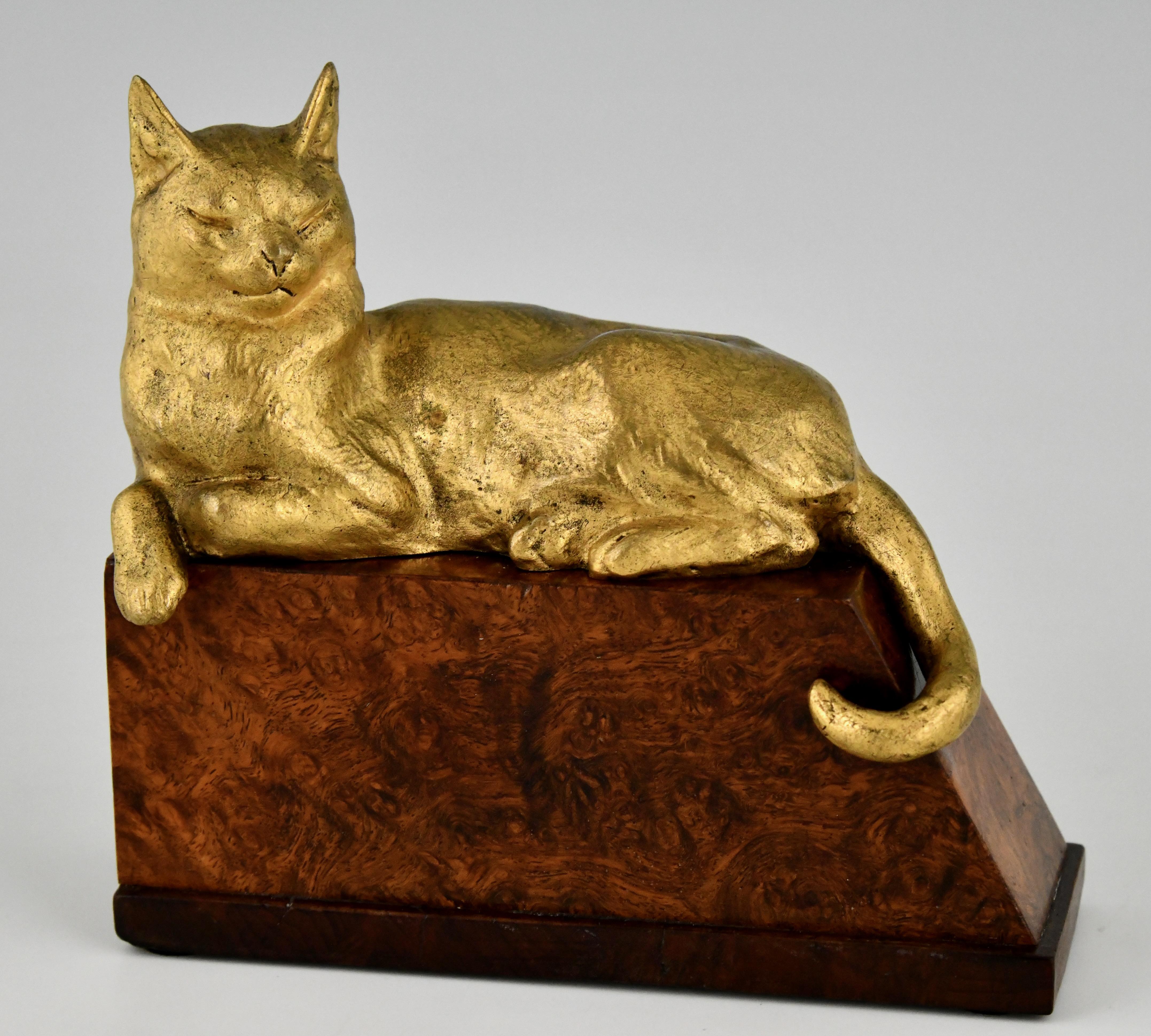 Art Deco Bronze Cat Bookends by Louis Riche 2