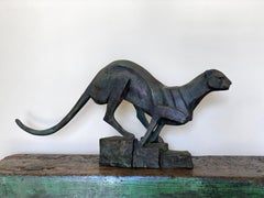 Art Deco Bronze Katze