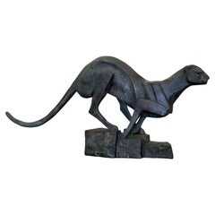 Art Deco Bronze Cat