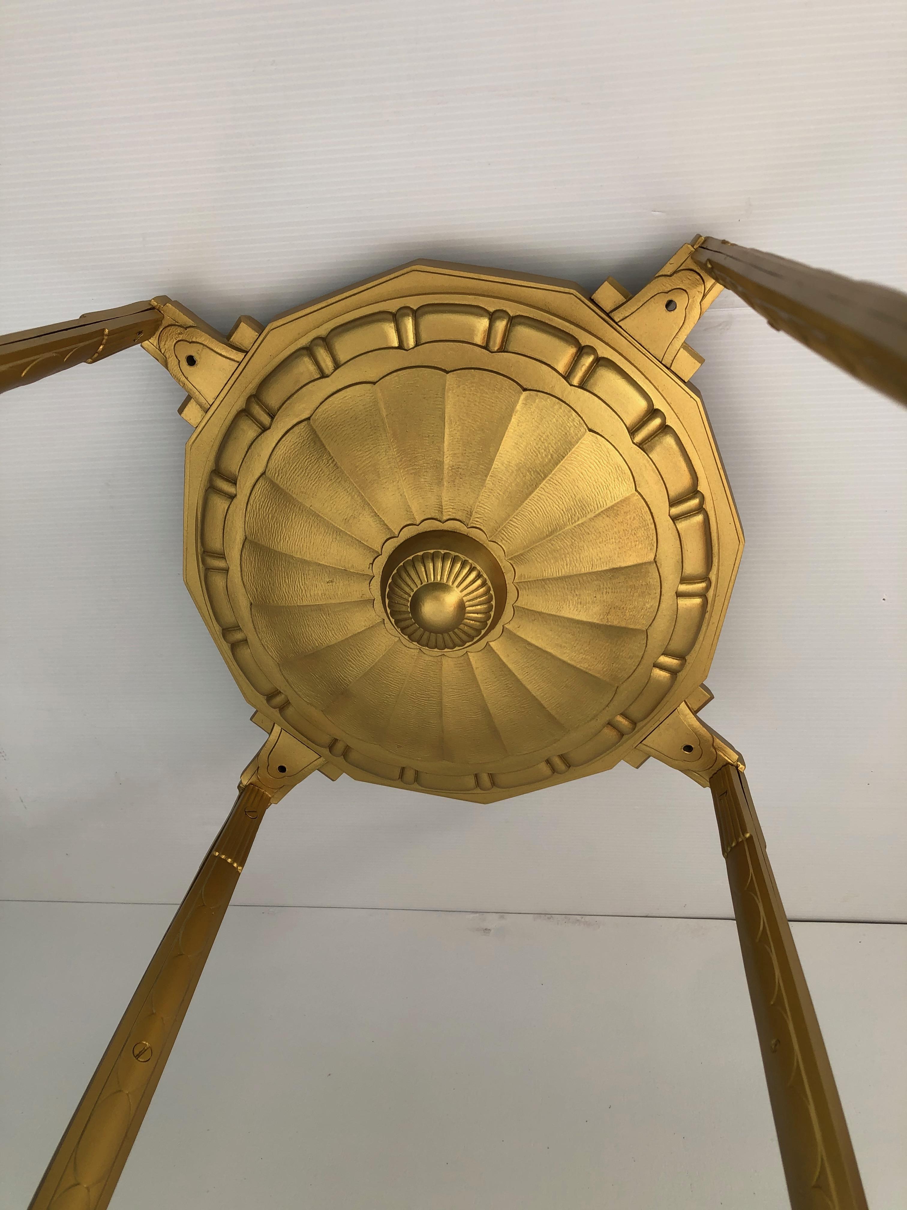 20th Century Art Deco Bronze Chandelier Signed P Gagnon For Sale