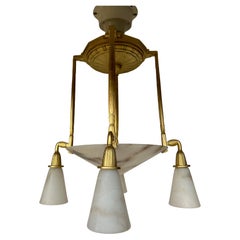 Art Deco Bronze Chandelier Signed P Gagnon