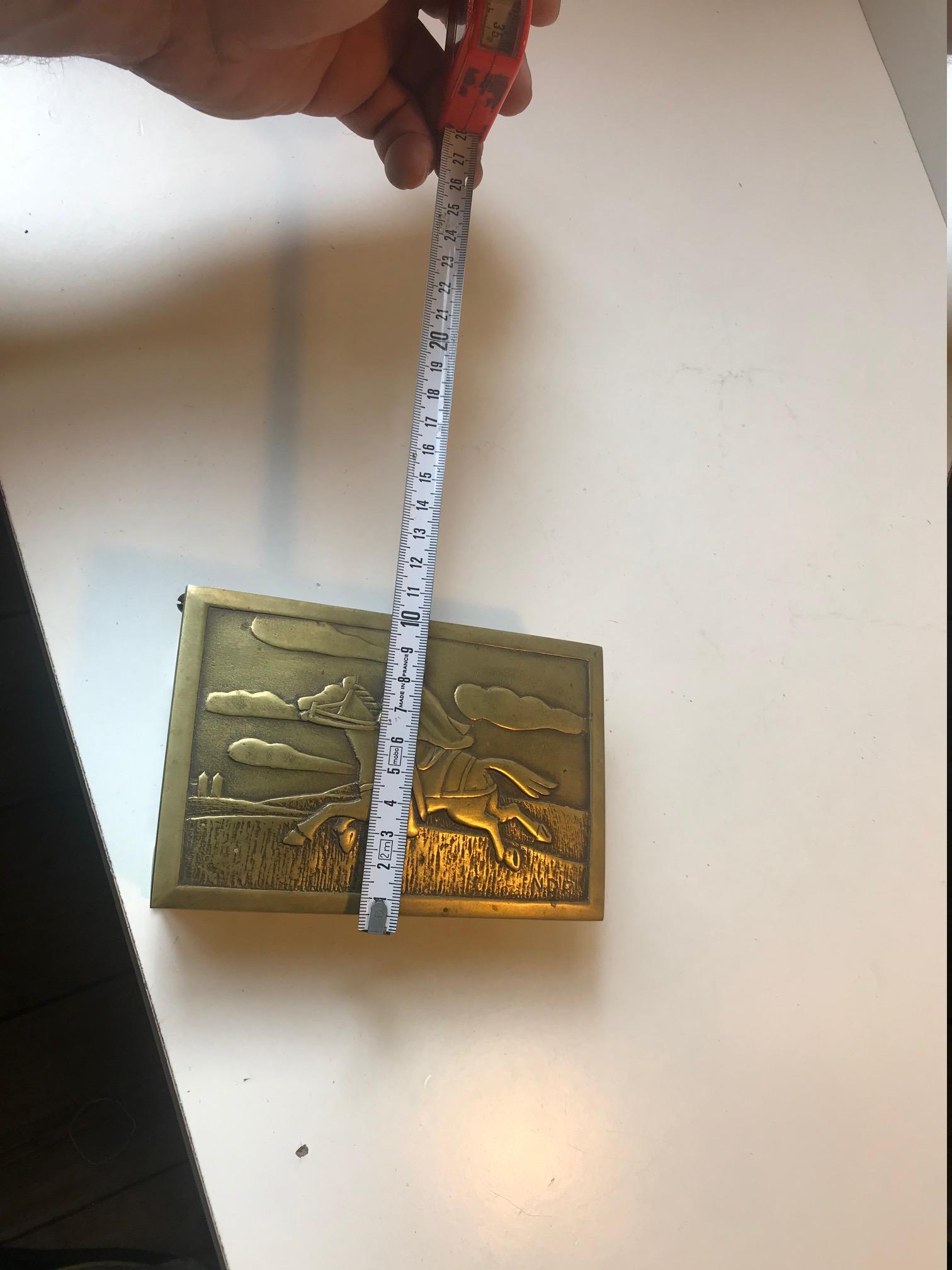 Art Deco Bronze Cigarette Box with Soldier by N. Dam Ravn, Denmark, 1930s 3