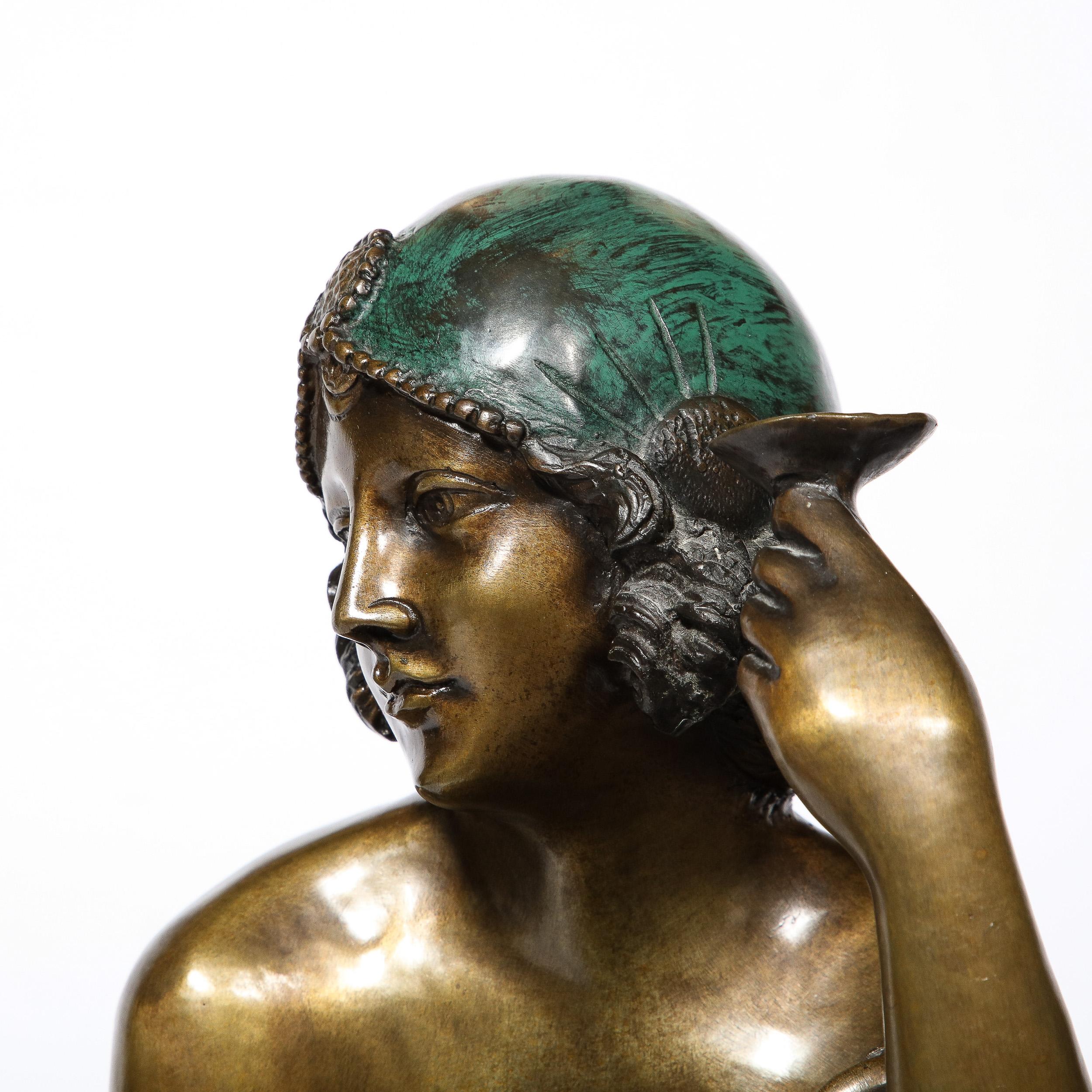 Art Deco Bronze & Copper Sculptures of Seated Flappers by Ferdinando De Luca For Sale 10