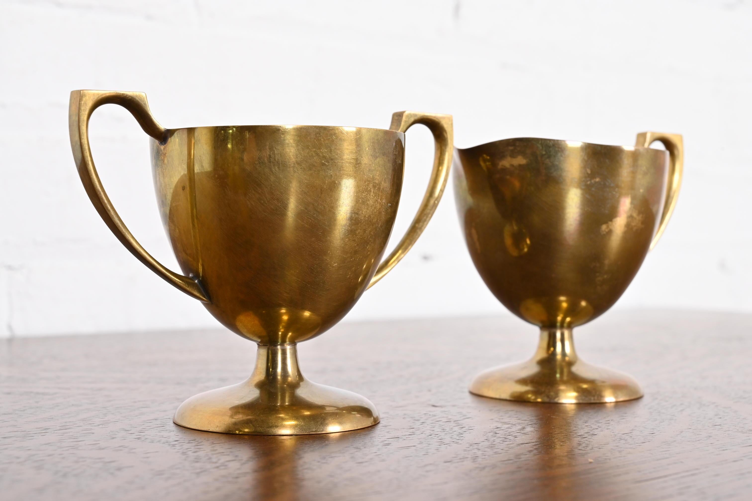 Art-Déco-Schalen aus Bronze in Creme und Zuckerform von Dirilyte (amerikanisch) im Angebot