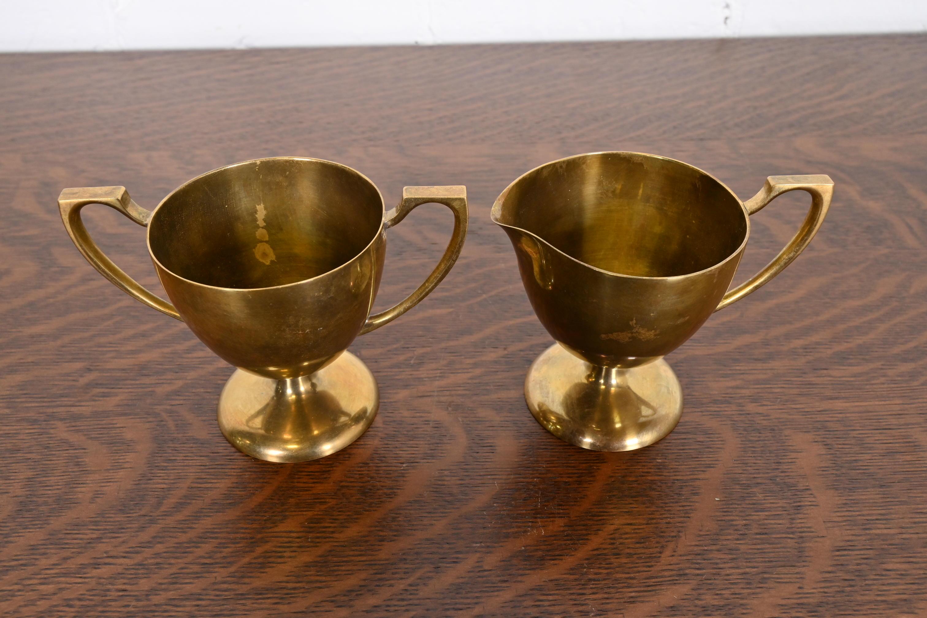 Art-Déco-Schalen aus Bronze in Creme und Zuckerform von Dirilyte im Zustand „Gut“ im Angebot in South Bend, IN