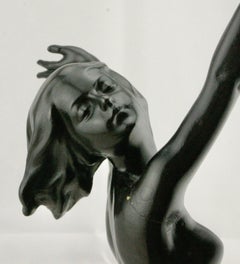 Danseuse en bronze Art déco par Joseph Lorenzl:: vers 1930