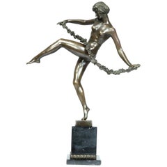 Art Deco Bronze Dancer by Pierre Le Faguays, circa 1930