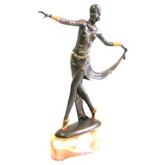 Art Deco Bronze , Dancer , England  After Lorenzl