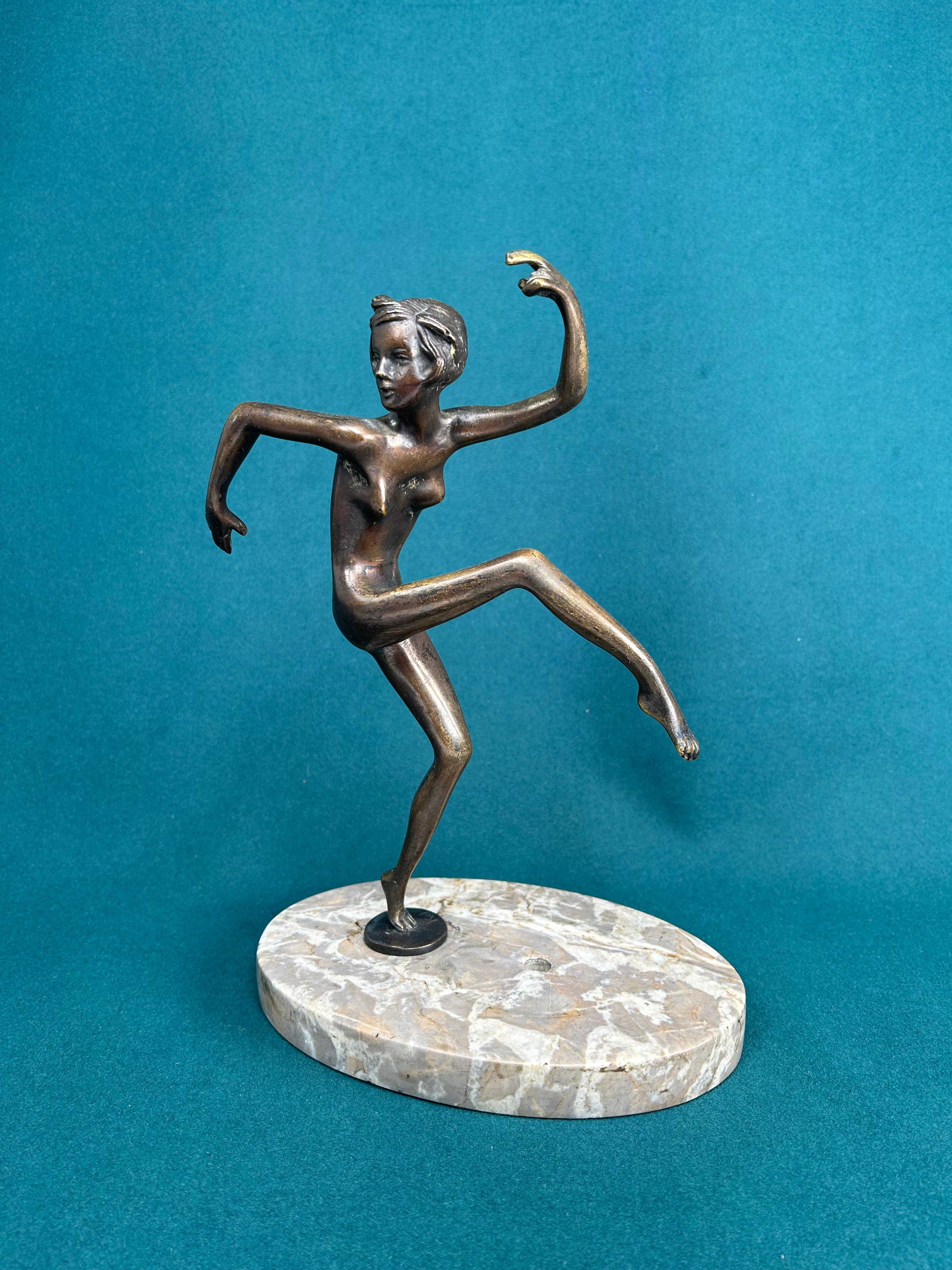 Art Deco Art deco bronze dancing girl For Sale