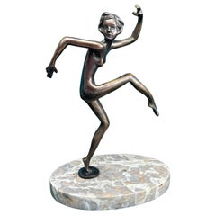 Vintage Art deco bronze dancing girl