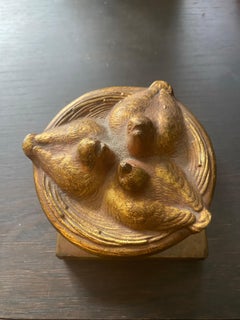 Art Deco Bronze Decorative Box with Bird's Nest