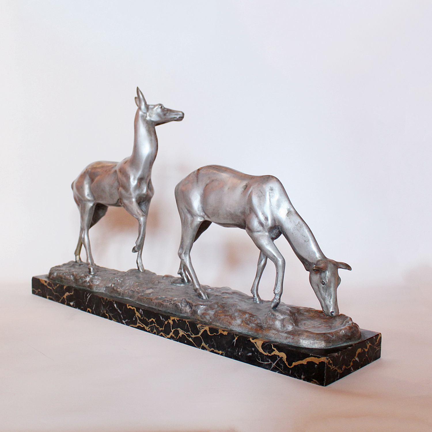 French Art Deco Bronze Deer