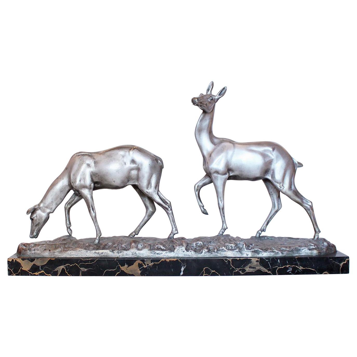 Art Deco Bronze Deer