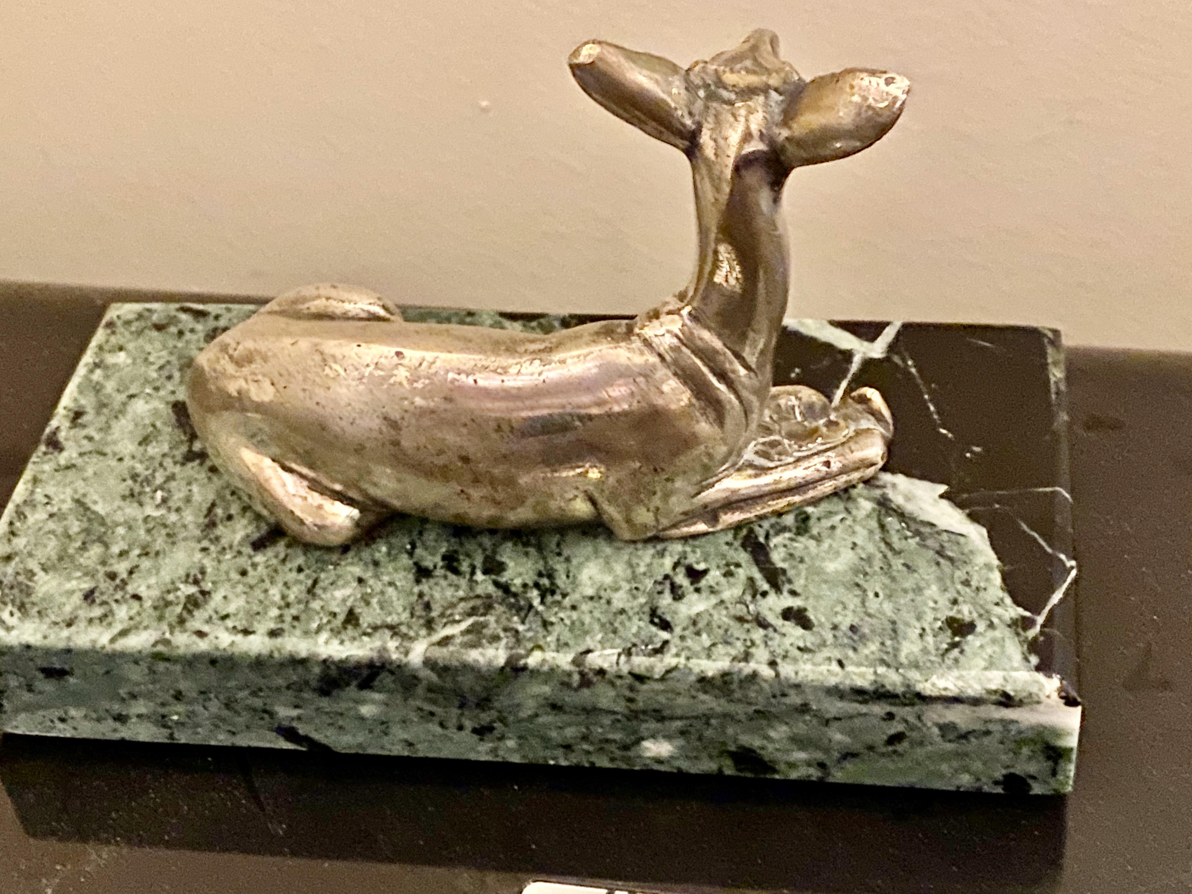 Milieu du XXe siècle Sculpture de cerf en bronze Art Déco de Georges Lavroff, 1930