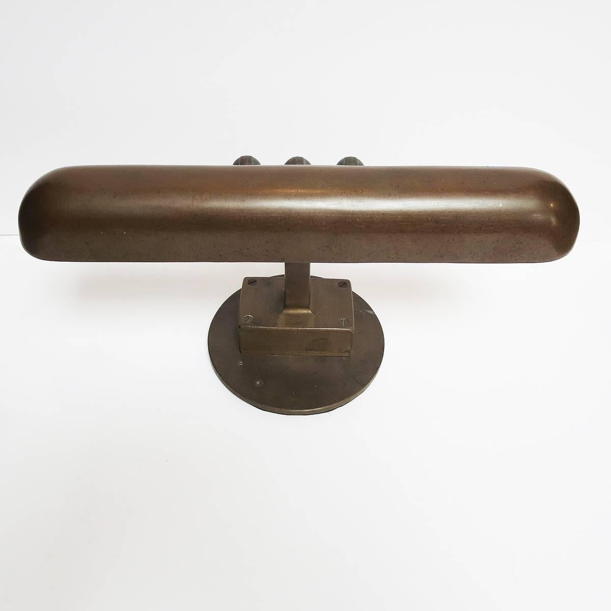 Cast Art Deco Bronze Desk Lamp Machine Age