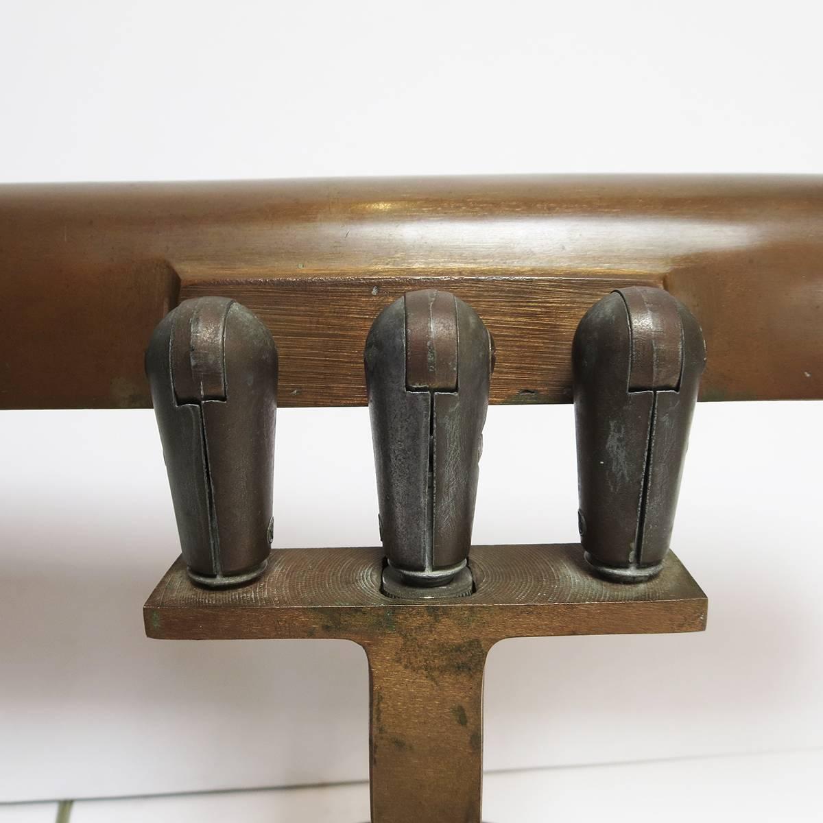 Art Deco Bronze Desk Lamp Machine Age In Excellent Condition In North Hollywood, CA