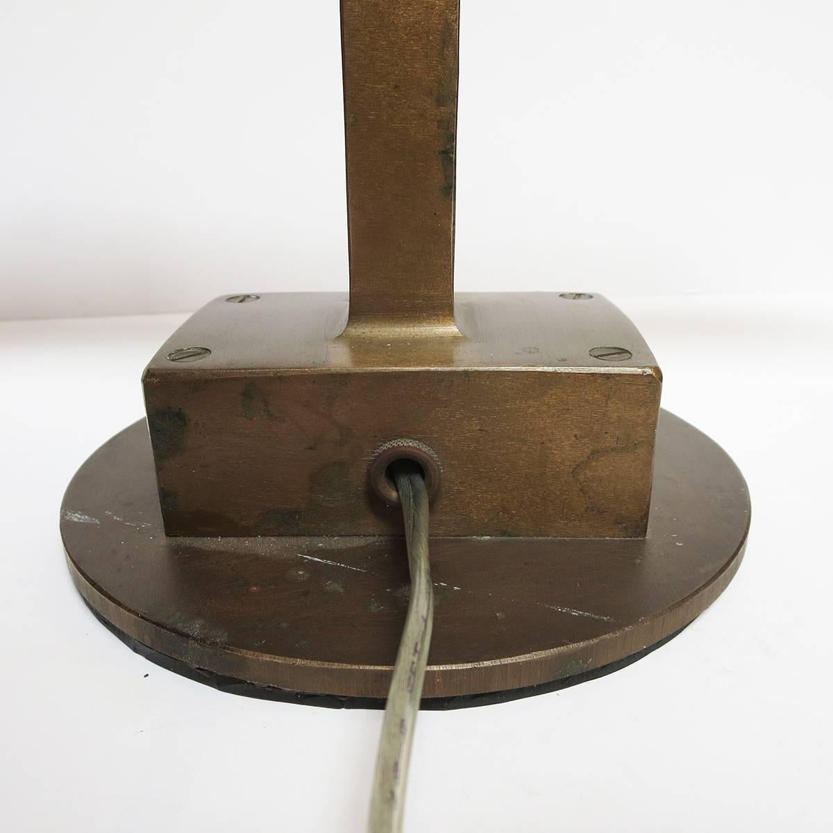 Mid-20th Century Art Deco Bronze Desk Lamp Machine Age