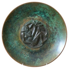 Art Deco Bronze Dish / Bowl by Niels Dam Ravn for Nordisk Malm, Denmark, 1930s.