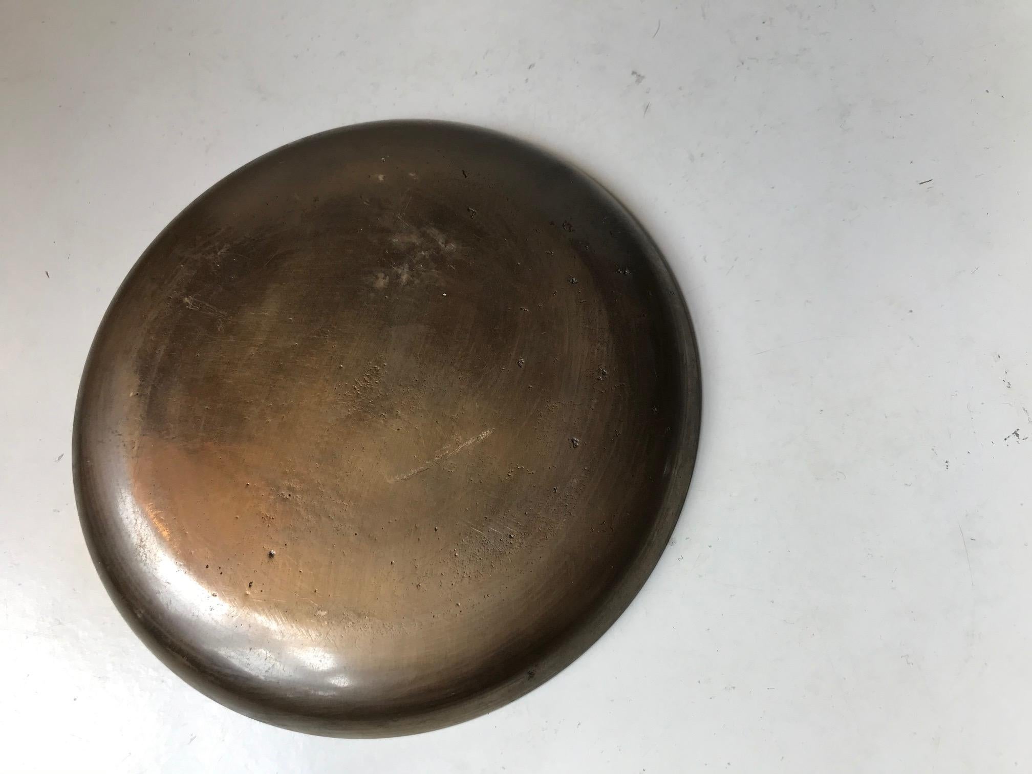 Art Deco Bronze Dish by N. Dam Ravn for Nordisk Malm, 1930s For Sale 1