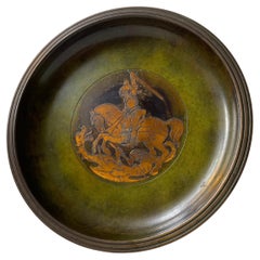 Art Deco Bronze Dish w. Green Verdigris Patina by Holger Fridericias, 1930s