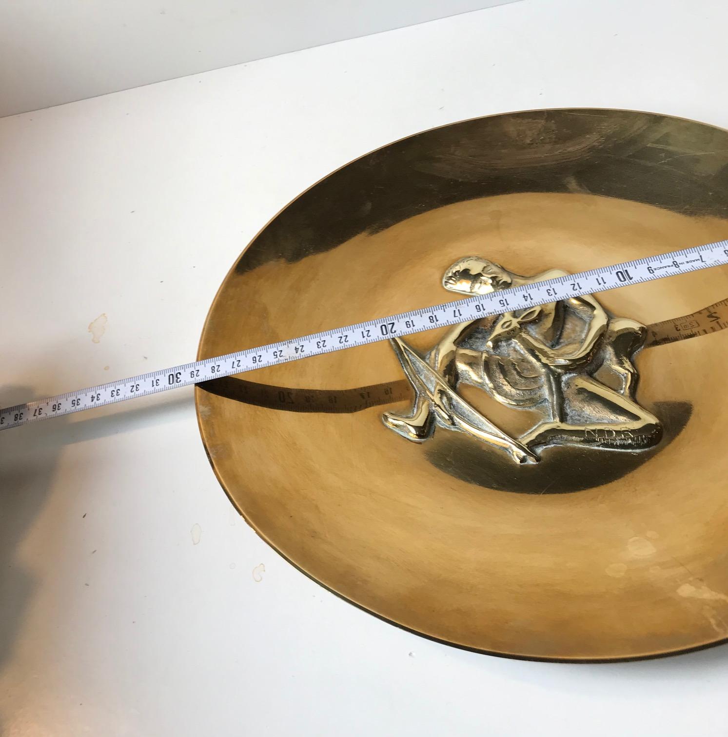 Art Deco Bronze Dish with Bow Hunter by N. Dam Ravn, Denmark, 1930s For Sale 5