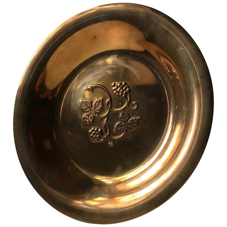 Art Deco Bronze Dish With Grapes by Ægte Ildfast, 1930s For Sale at 1stDibs