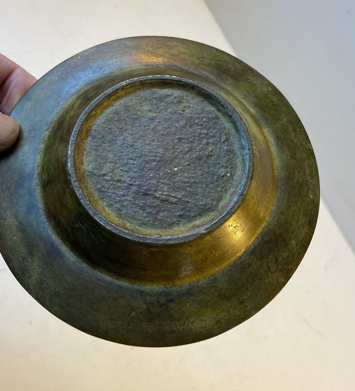 Mid-20th Century Art Deco Bronze Dish with Royal Danish Cypher, 1940s For Sale