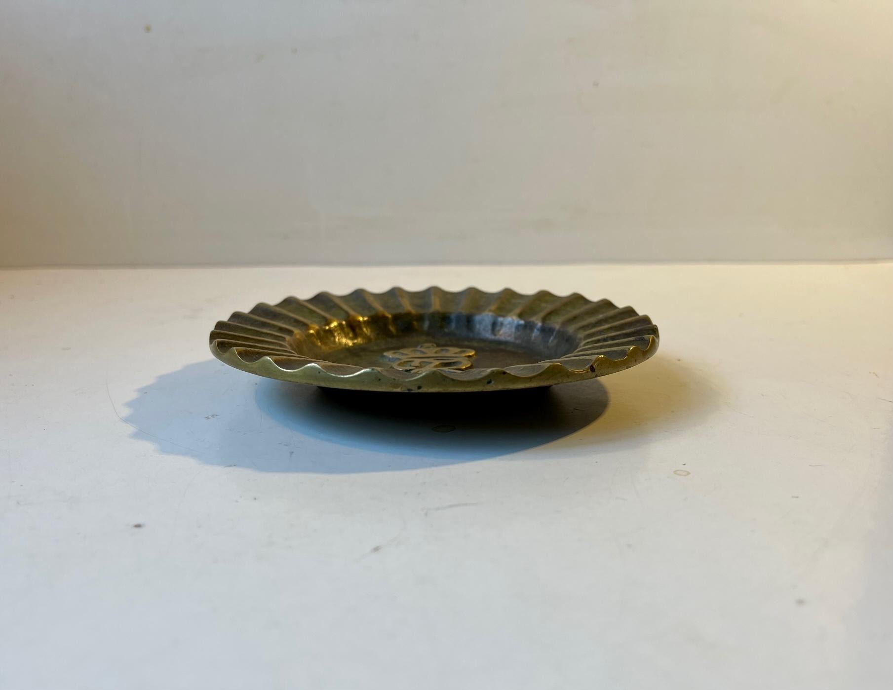 Art Deco Bronze Dish with Royal Danish Cypher, 1940s For Sale 2