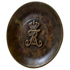 Art Deco Bronze Dish with Royal Danish Cypher, 1940s