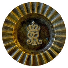 Art Deco Bronze Dish with Royal Danish Cypher, 1940s