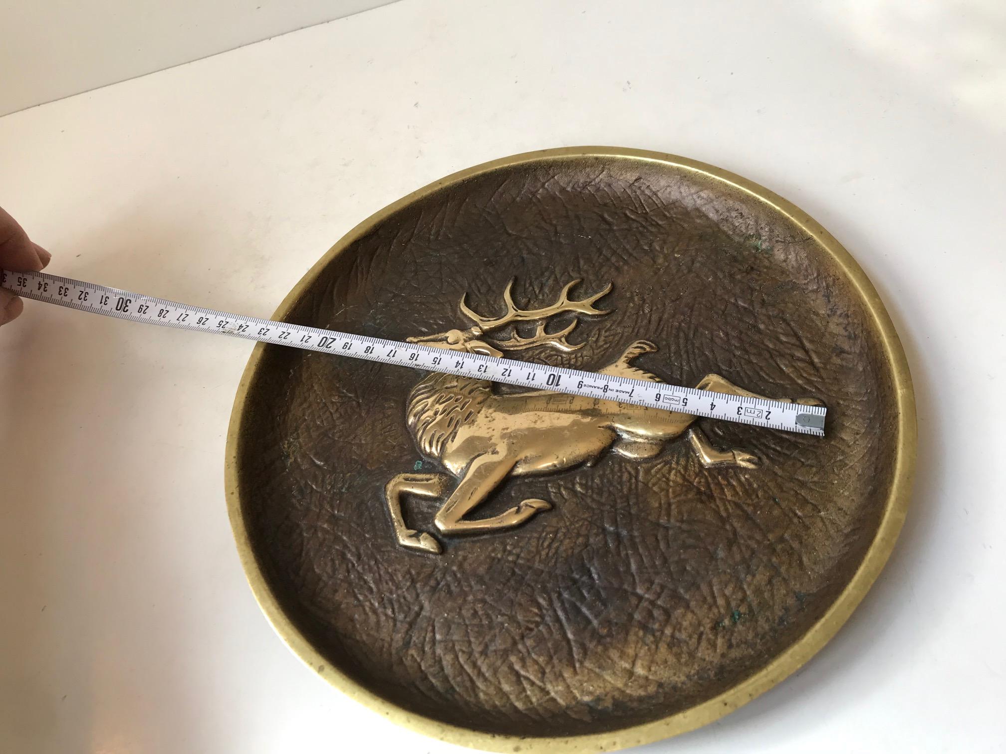 Art Deco Bronze Dish with Stag by Crown Copenhagen, 1930s For Sale 2