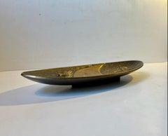 Art Deco Bronze Dish with Viking Ship by Edward Aagard