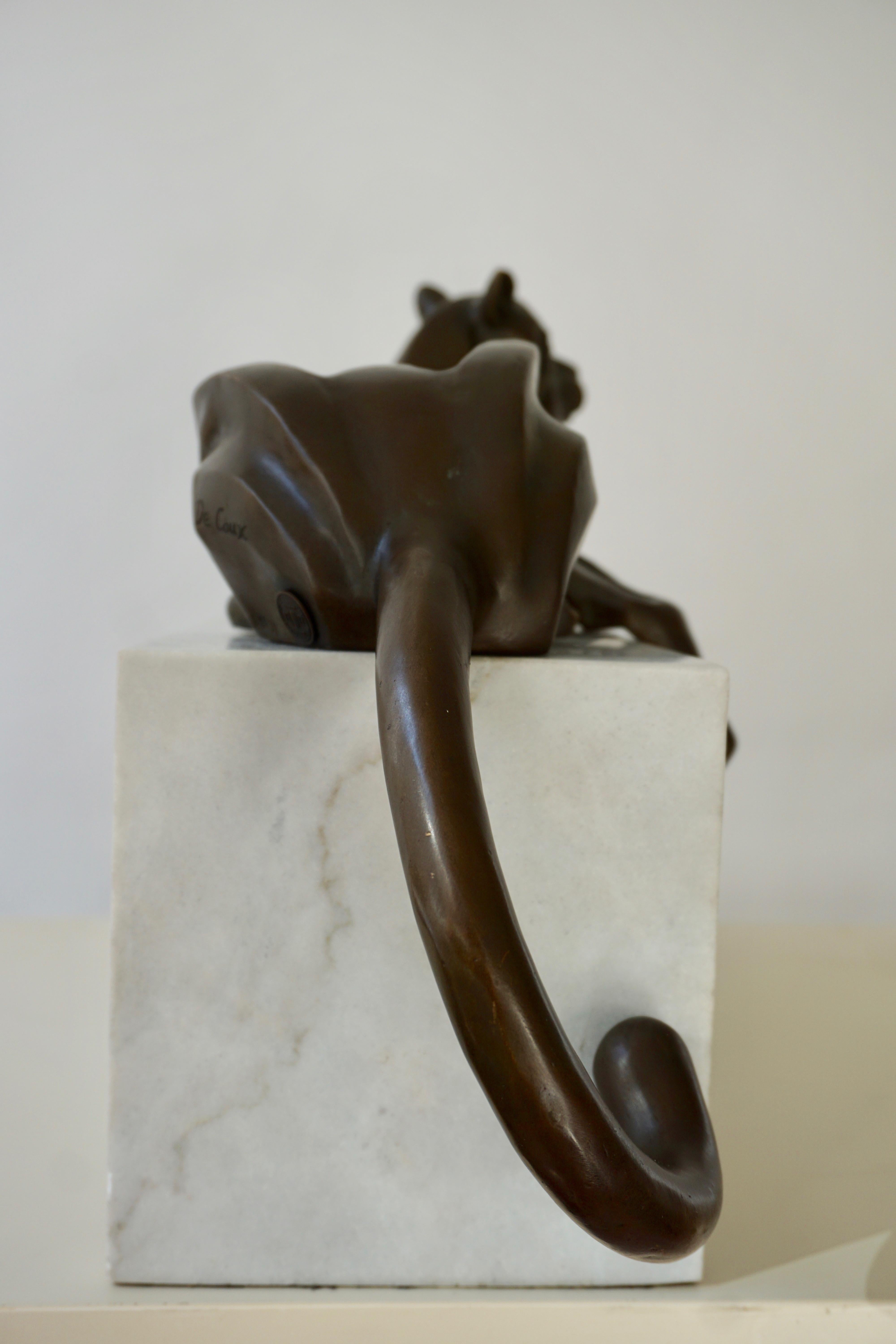 Sculpture Puma Art Déco par Decoux, 1930, France 7