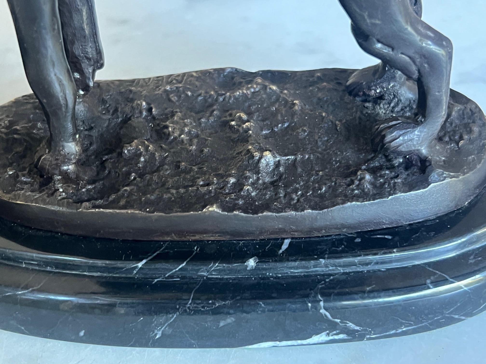 Chiens Art Déco en bronze sur socle en marbre - Lot de 2 en vente 6