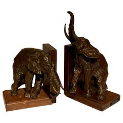 Art Deco Bronze Elephant Book-Ends