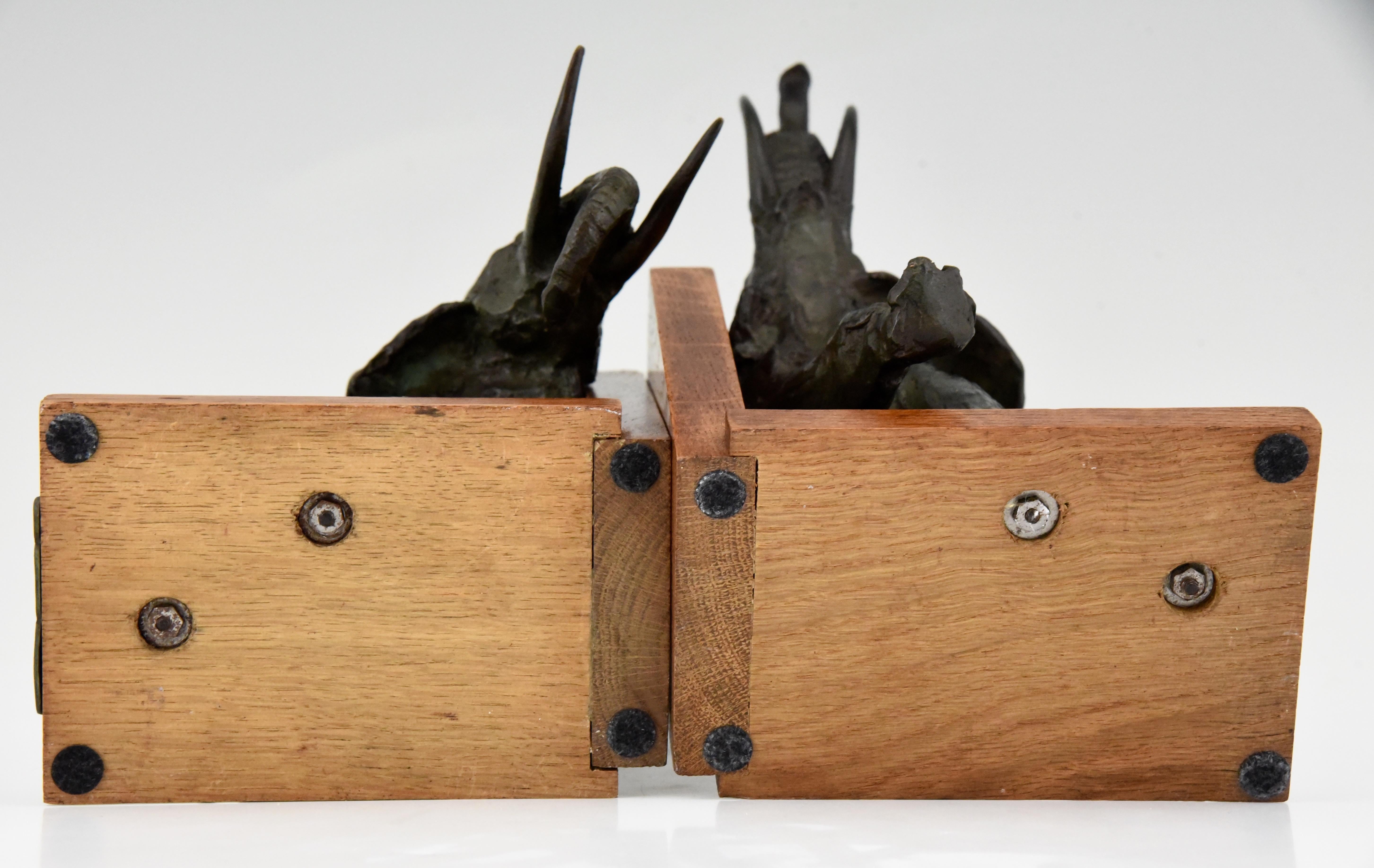 Art Deco bronze elephant bookends Ary Bitter Susse Freres Foundry, 1920 3