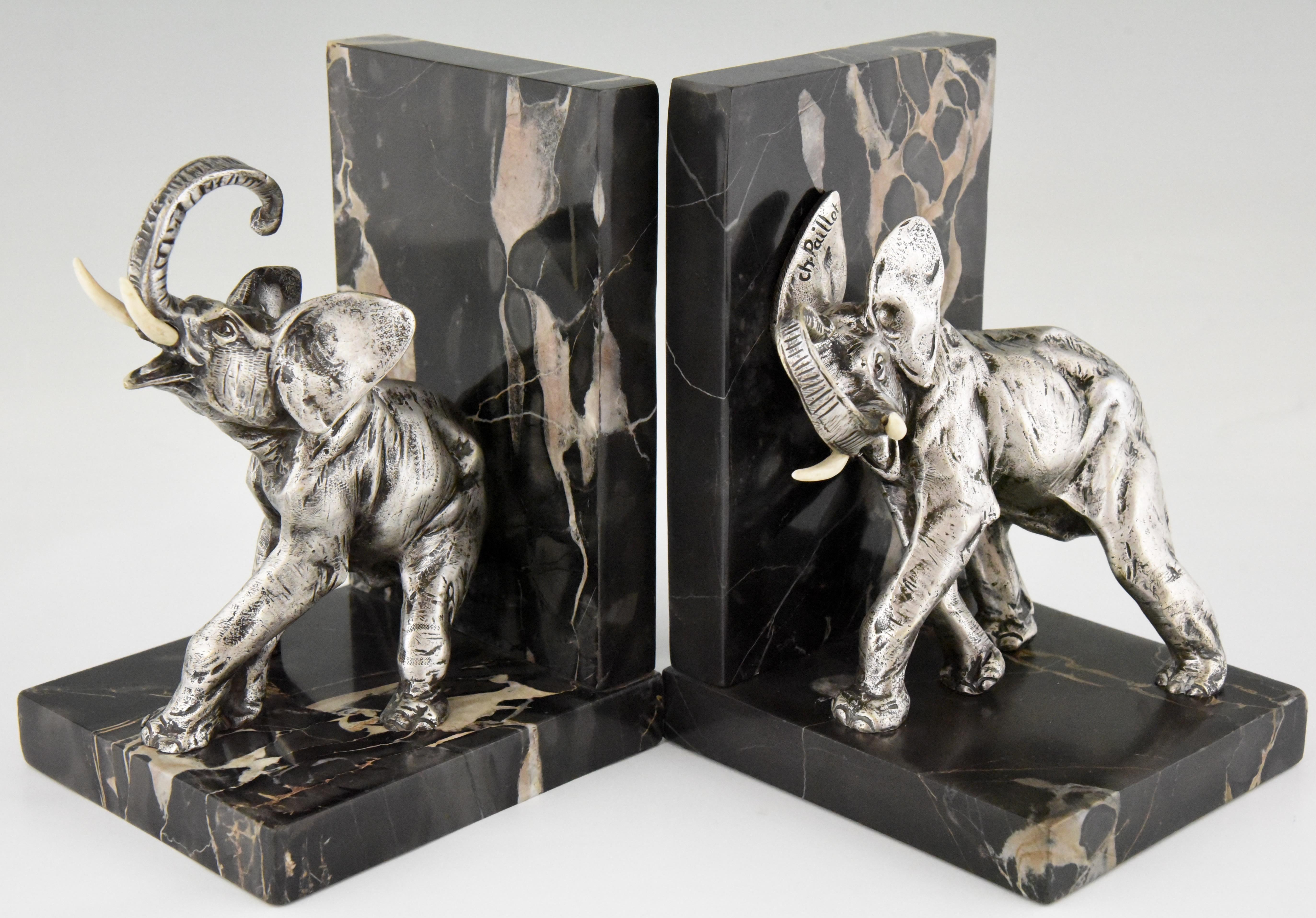 Art Deco Bronze Elephant Bookends Charles Paillet France 1920 5