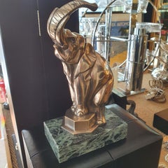 Art Deco Bronze Elephant by Jean de la Fontinelle, 1930