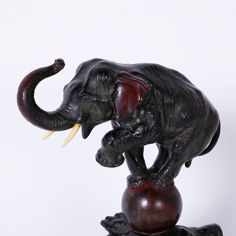 Art Deco Bronze Elephant Sculpture at 1stDibs