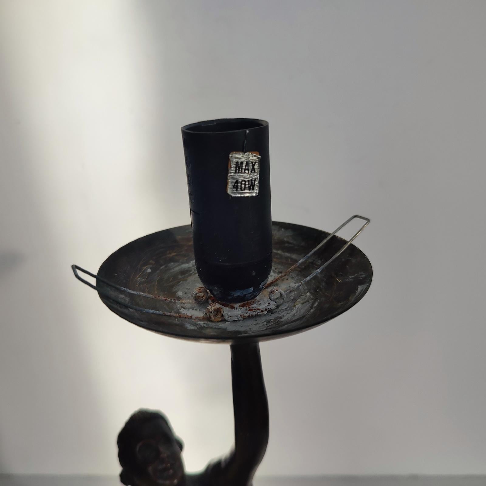 Art Deco Bronze Figural Table Lamp, Dancer with Ball, in the Style of Lorenzl 7