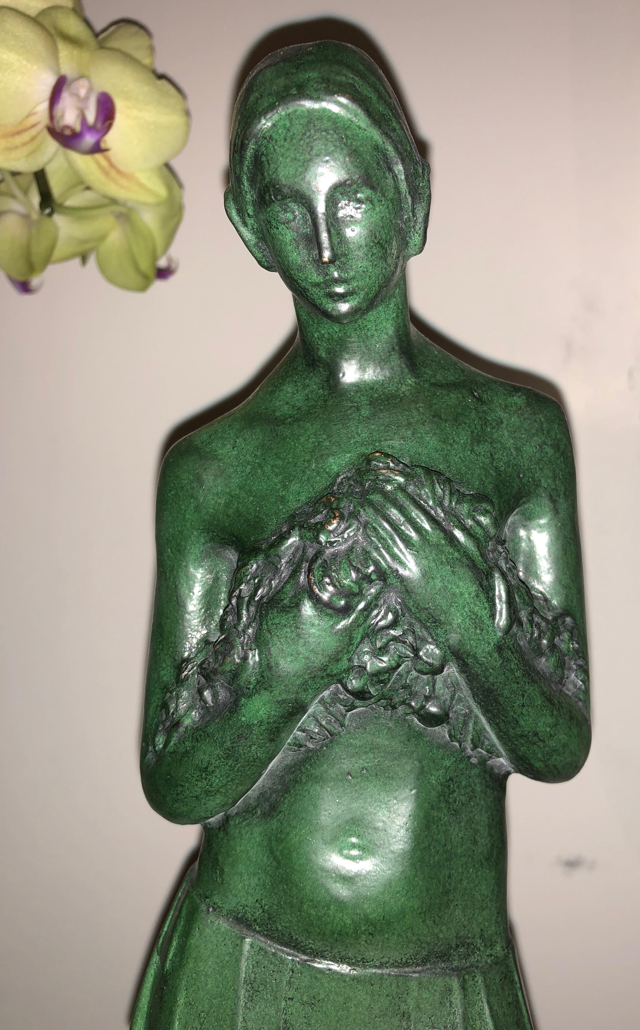 Belgian Art Deco Bronze Figure Antoine Vriens Classic 1928 1 of 6 Total Art Deco