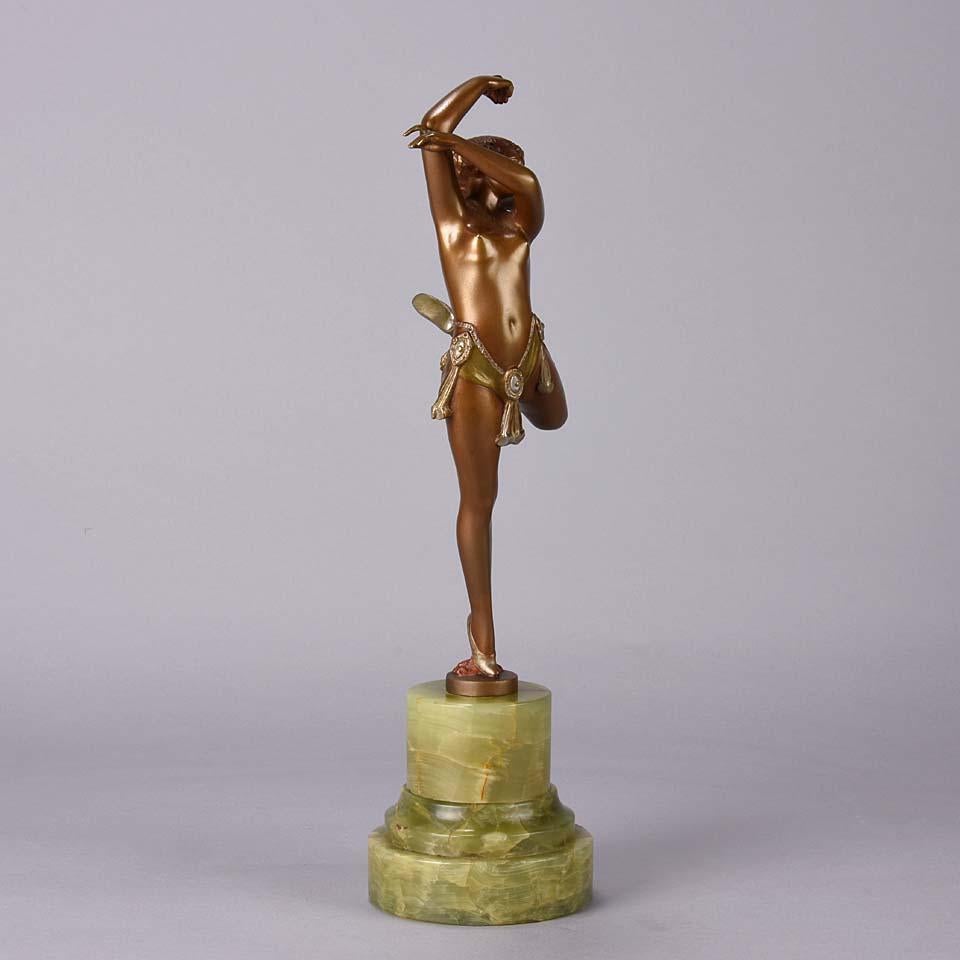 German Art Deco Bronze Figure Entitled 'Erotic Dancer' by Bruno Zach