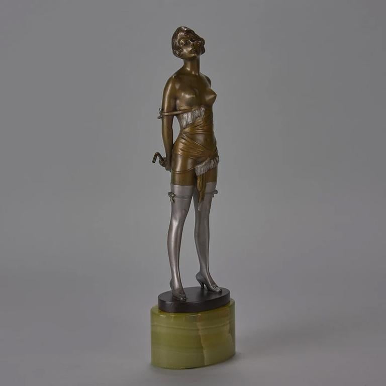 Art déco Figure en bronze Art Déco intitulée 