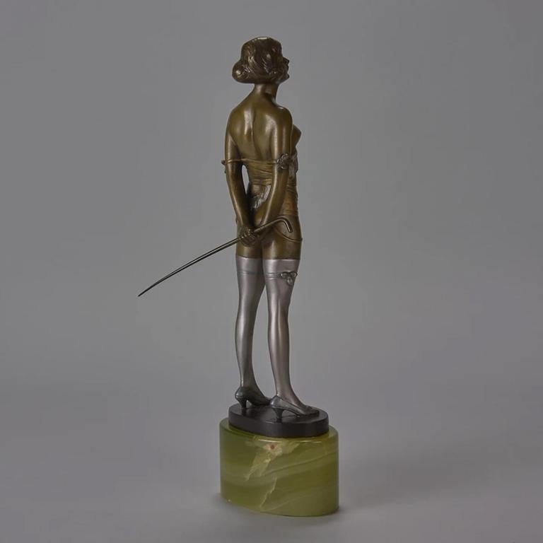 Art Deco Bronze Figure Entitled 'Riding Crop' by Bruno Zach In Excellent Condition For Sale In London, GB