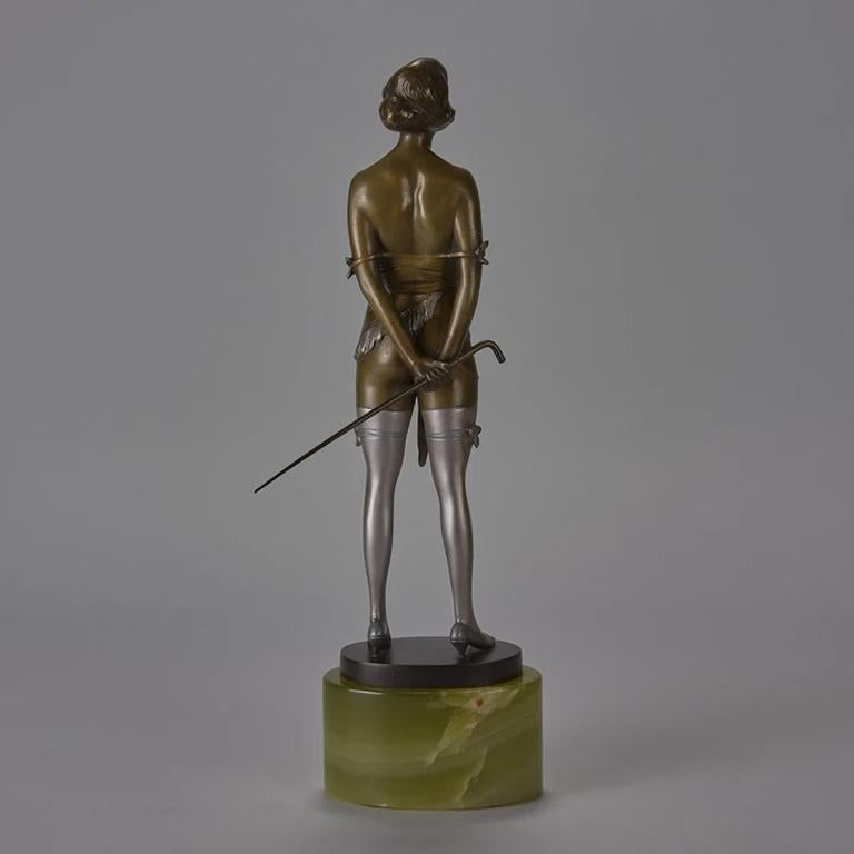 German Art Deco Bronze Figure Entitled 'Riding Crop' by Bruno Zach For Sale