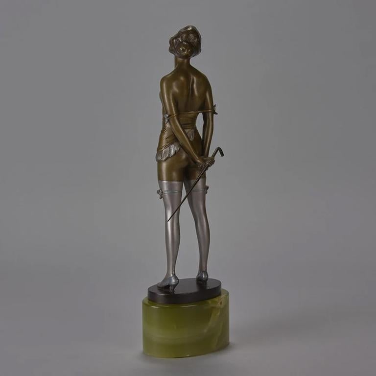 Art Deco Bronze Figure Entitled 'Riding Crop' by Bruno Zach For Sale 1